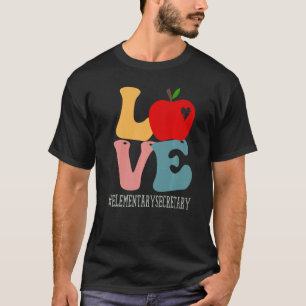 Camiseta El Secretario Elemental Love Apple Groovy Cute Bac