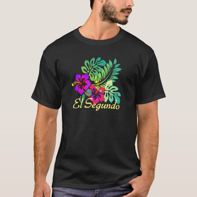 Camiseta El Segundo Beach Tropical Flower Surf Vacay (Anverso)