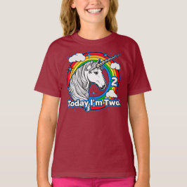 Camiseta El segundo cumpleaños de Unicornio arcoiris hoy so