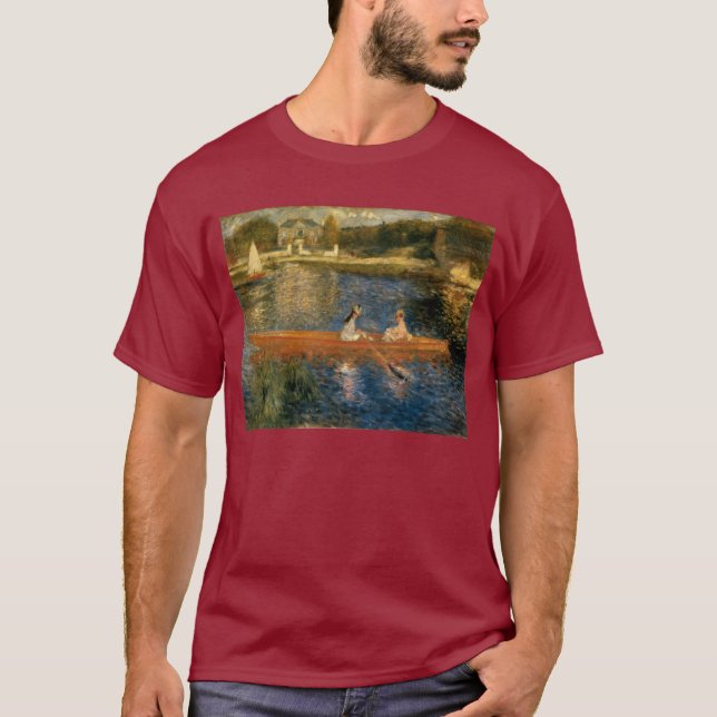 Camiseta El Sena de Renoir en Asnières (el Skiff) Ca 1879 (Anverso)