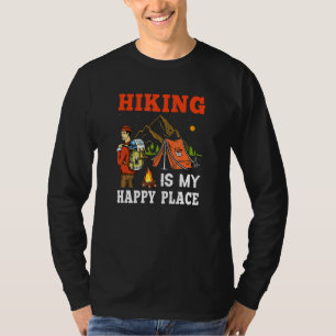 Camiseta El Senderismo Es Mi Lugar Feliz Para Practicar Sen