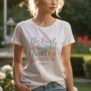 Camiseta El Señor es fiel salmos de las escrituras cristian