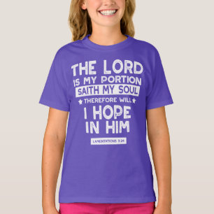Camiseta El Señor es Mi Porción Lamentaciones 3 24 Citas
