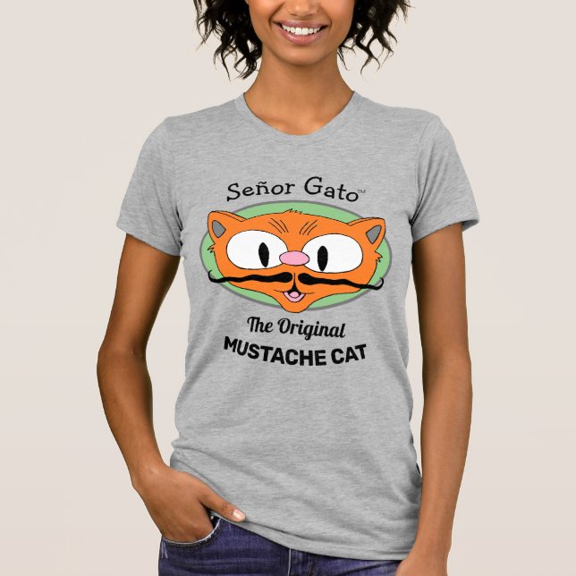 Camiseta El señor Gato™, el gato Personalizado del bigote o (Anverso)