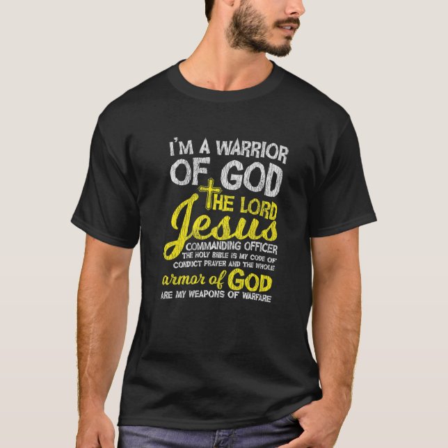 Camiseta El Señor Jesús Armor De Dios Cruza La Fe Cristiano (Anverso)