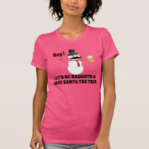 Camiseta El ser escarchado Santa travieso y de ahorro un