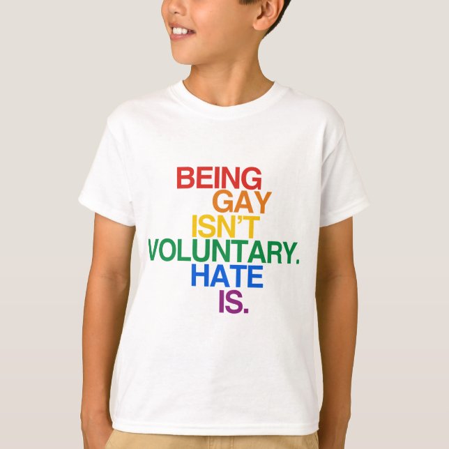 CAMISETA EL SER GAY NO ES VOLUNTARIO (Anverso)