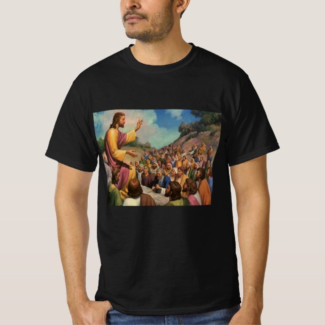 Camiseta El Sermón de Jesucristo en el Monte, la religión v (Anverso)