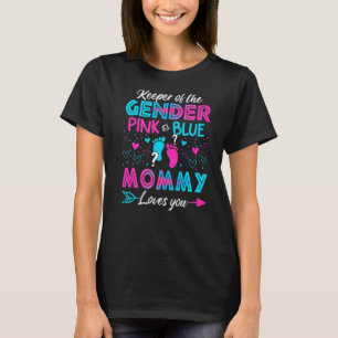Camiseta El sexo del bebé revela la ducha amor rosa o azul 