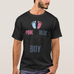 Camiseta El sexo del bebé revela rosado o azul que te quere