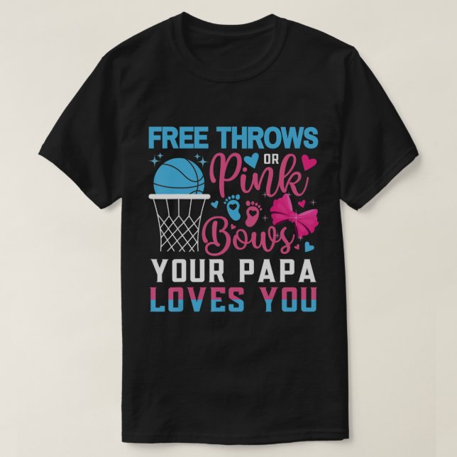 Camiseta El sexo del bebé revela tiros libres o cerdas rosa (Diseño del anverso)