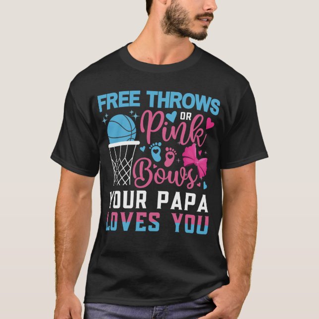 Camiseta El sexo del bebé revela tiros libres o cerdas rosa (Anverso)