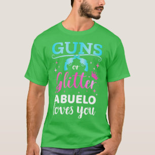 Camiseta El sexo revela s o el purpurina abuelo haciendo co