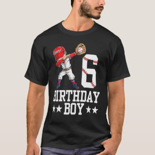Camiseta El sexto cumpleaños del béisbol Dabbing Baseb de 6