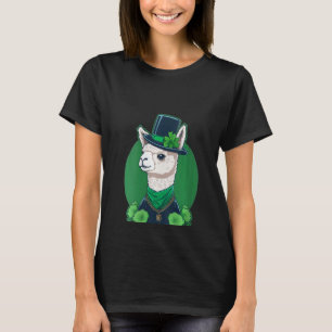 Camiseta El shamrock de la Alpaca Verde en St Patricks Day