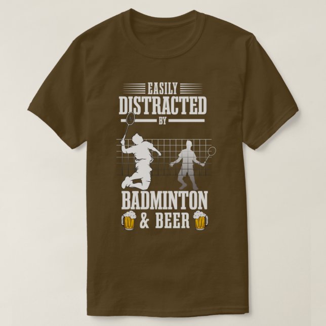 Camiseta El Shuttlecock es fácilmente distraído por Badmint (Diseño del anverso)
