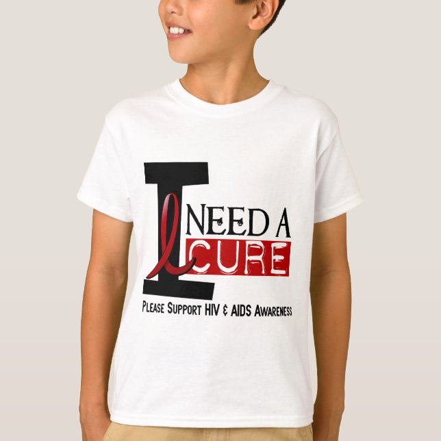 CAMISETA EL SIDA/VIH NECESITO UNA CURACIÓN 1 (Anverso)