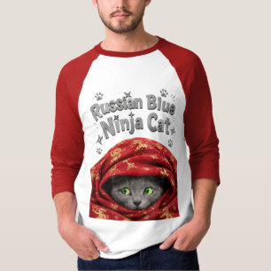 Camiseta El sigiloso y amiláceo: Gato Ninja Azul Ruso
