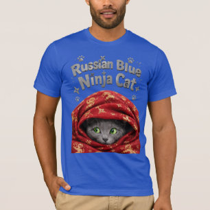 Camiseta El sigiloso y amiláceo: Gato Ninja Azul Ruso
