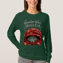 Camiseta El sigiloso y amiláceo: Gato Ninja Azul Ruso