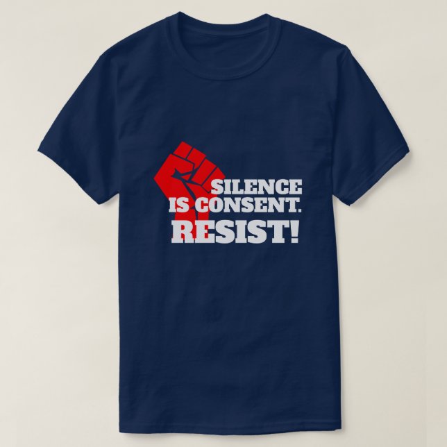 Camiseta "El silencio es consentimiento" con puño apretado (Diseño del anverso)