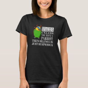 Camiseta El silencio es el loro dorado I Naranja alado Amaz
