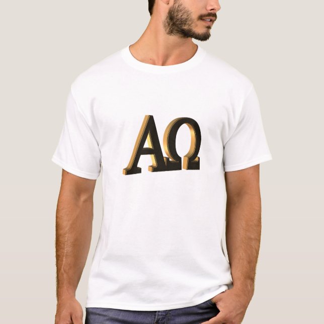 Camiseta El símbolo alfa y omega 3D (Anverso)