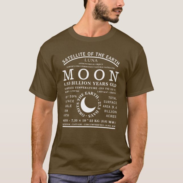 Camiseta El símbolo de astronomía detallado de la luna (Anverso)