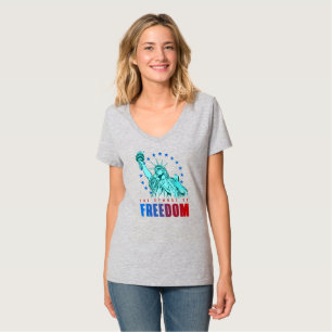 Camiseta El símbolo de la libertad   Cuello-V femenino