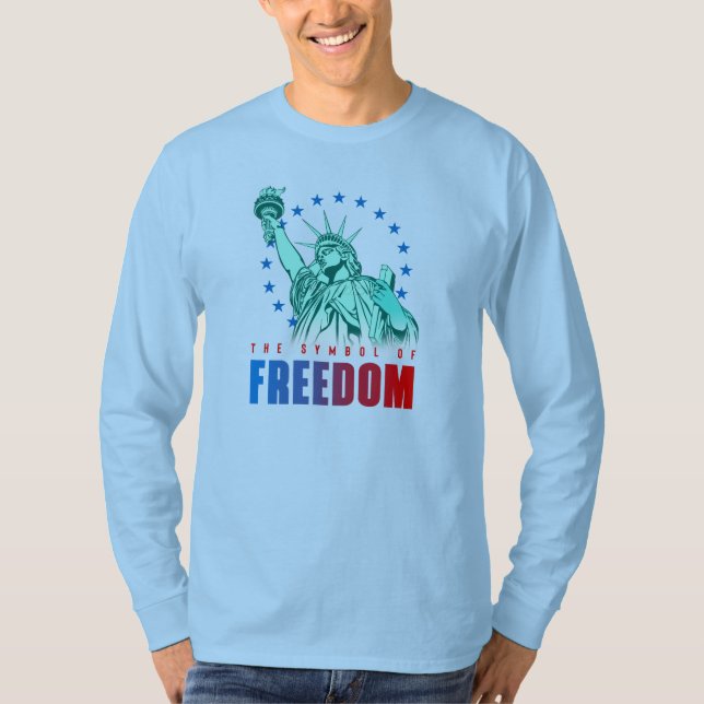 Camiseta El símbolo de la libertad | Larga manga de los hom (Anverso)