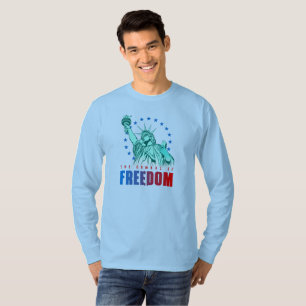 Camiseta El símbolo de la libertad Larga manga de los hom