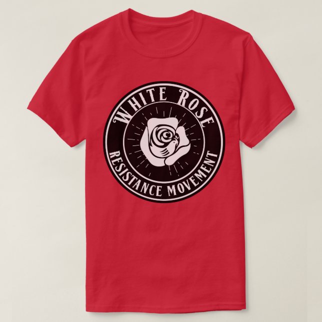 CAMISETA EL SÍMBOLO DE RESISTENCIA DE LA ROSA BLANCA WW2 (Diseño del anverso)