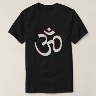 Camiseta El símbolo OM de Aum firma negro blanco rojo del
