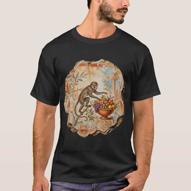 Camiseta El Simio Travieso: El Ladrón de Frutas de Pompei (Anverso)