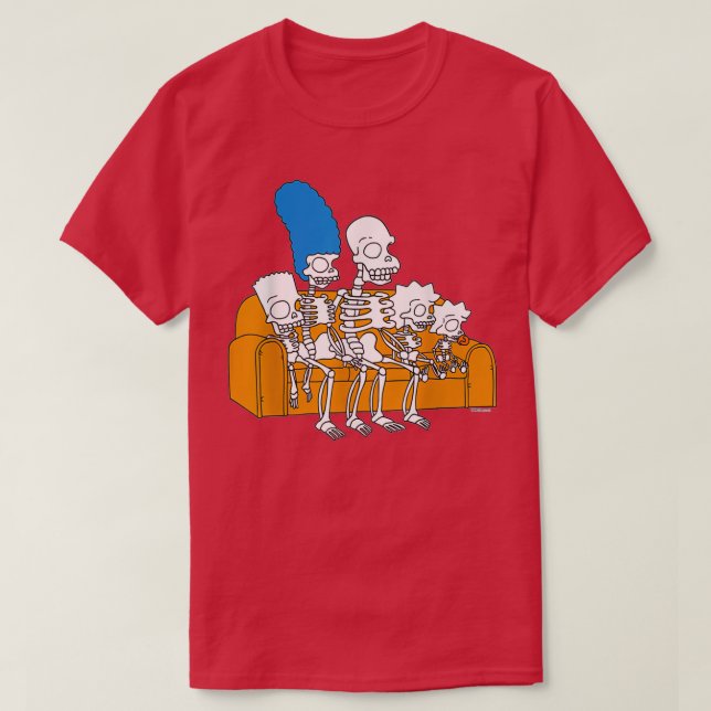 Camiseta El Simpsonzz Skeletons Treehouse De Horror Couch (Diseño del anverso)
