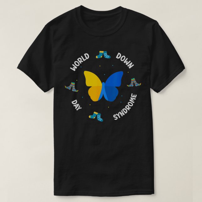 Camiseta El Síndrome de Down mundial calla mariposa en el c (Diseño del anverso)