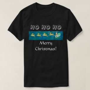 Camiseta El Sleigh de Santa sobre negro