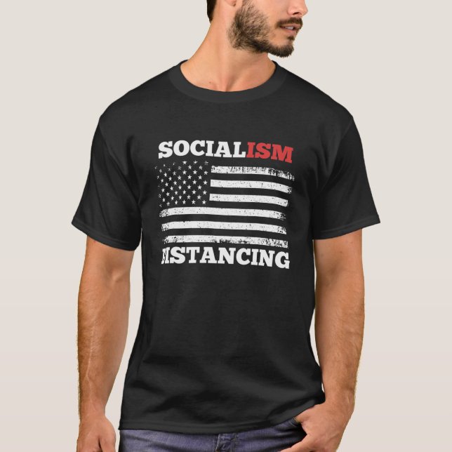 Camiseta El socialismo distingue la bandera estadounidense  (Anverso)