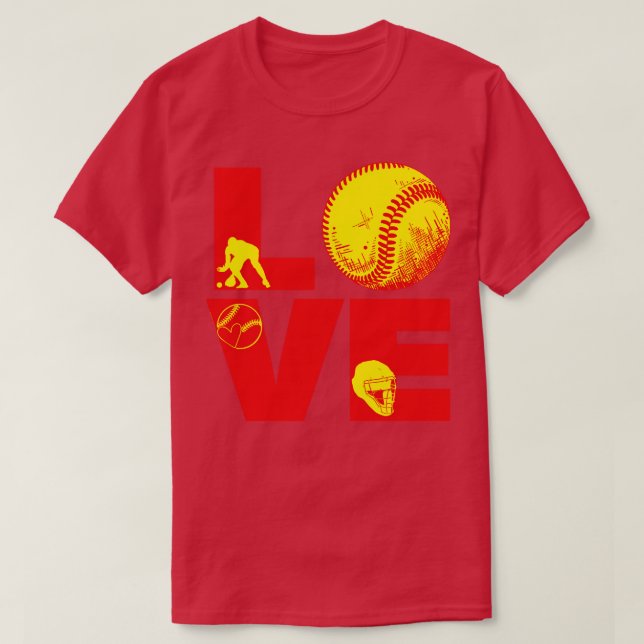 Camiseta El softball LOVE Funny (Diseño del anverso)