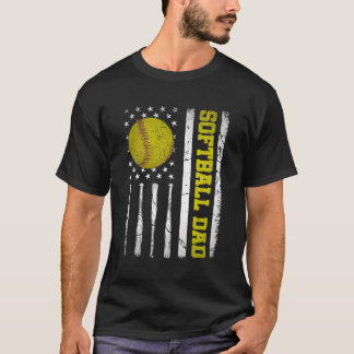 Camiseta El Softball Papá Noel La Bandera Estadounidense Pa