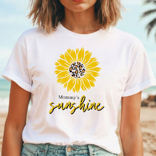 Camiseta El sol de mamá   Impresión de leopardo de girasol 