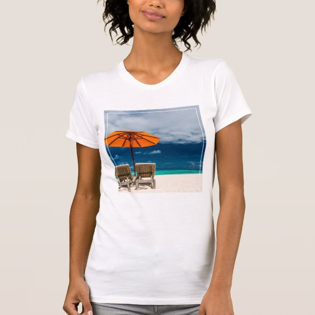 Camiseta El Sol En La Playa De Sandy|Maldivas (Anverso)