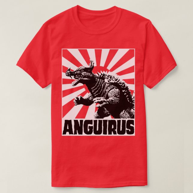 Camiseta El sol naciente de ANGUIRUS para los teñidos rojos (Diseño del anverso)