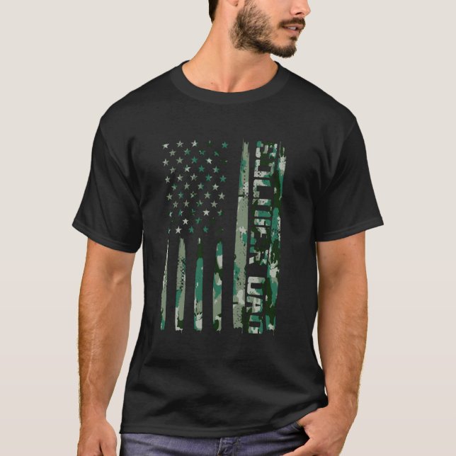 Camiseta El soldado papá de la bandera de Estados Unidos, p (Anverso)