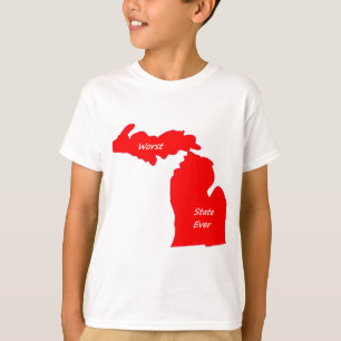 Camiseta El sólido siempre rojo peor del estado de Michiga