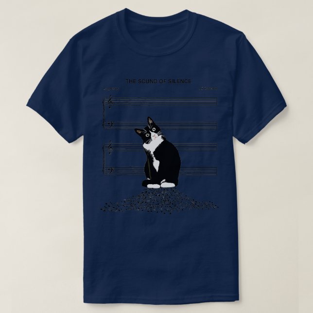 Camiseta El sonido de la música silenciosa y los gatos enca (Diseño del anverso)