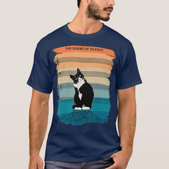 Camiseta El sonido de la música silenciosa y los gatos vint (Anverso)