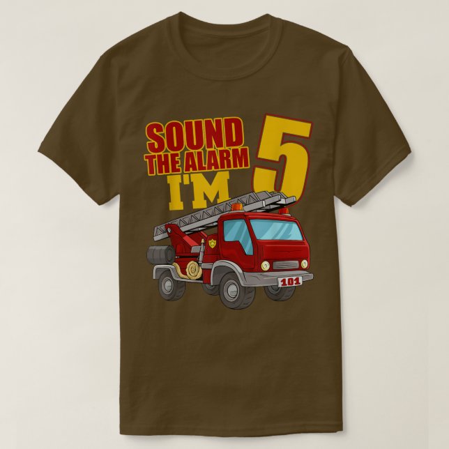 Camiseta El sonido del cumpleaños del camión de bomberos de (Diseño del anverso)