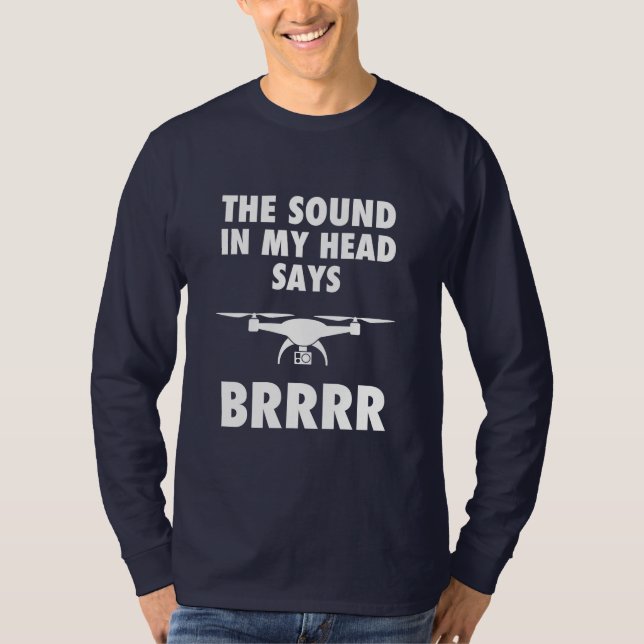 Camiseta El Sonido En La Cabeza Dice Drone (Anverso)