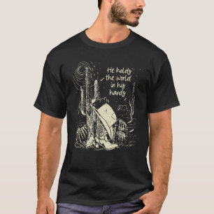 Camiseta Él sostiene el mundo en sus manos Boot Cowgirl Wes
